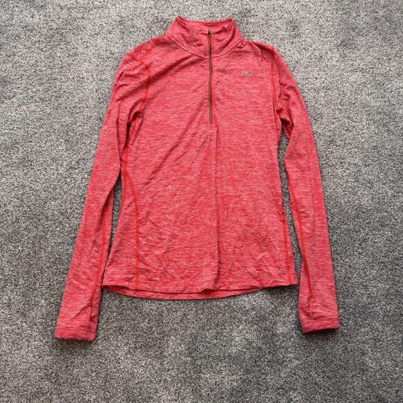 Nike Dri-FIT Pullover Womens Small Pink Half Zip Long Sleeve Running Reflective - Picture 1 of 15